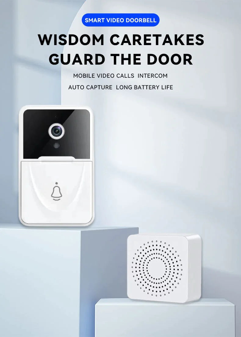 Drahtlose WLAN-Türklingel mit Video-Intercom, Kamera, Klingel und Türgong