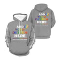 Personalisierte Hoodies für Herren mit Ihrem Text, Bild, Logo, Design – Gestalten Sie Ihre eigenen personalisierten Hoodies, Grau, Weiches Sweatshirt, X-Large