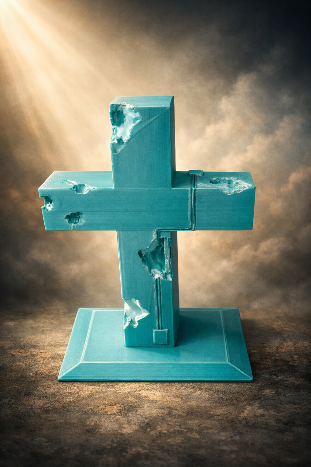 Broken Cross Figurine – Symbol of Redemption and Strength