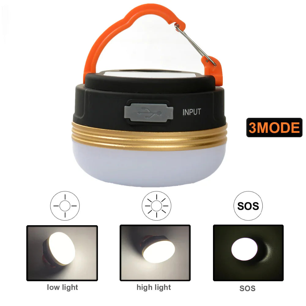 EcoBright CampLite: Wiederaufladbare LED-Campinglaterne mit USB-Anschluss
